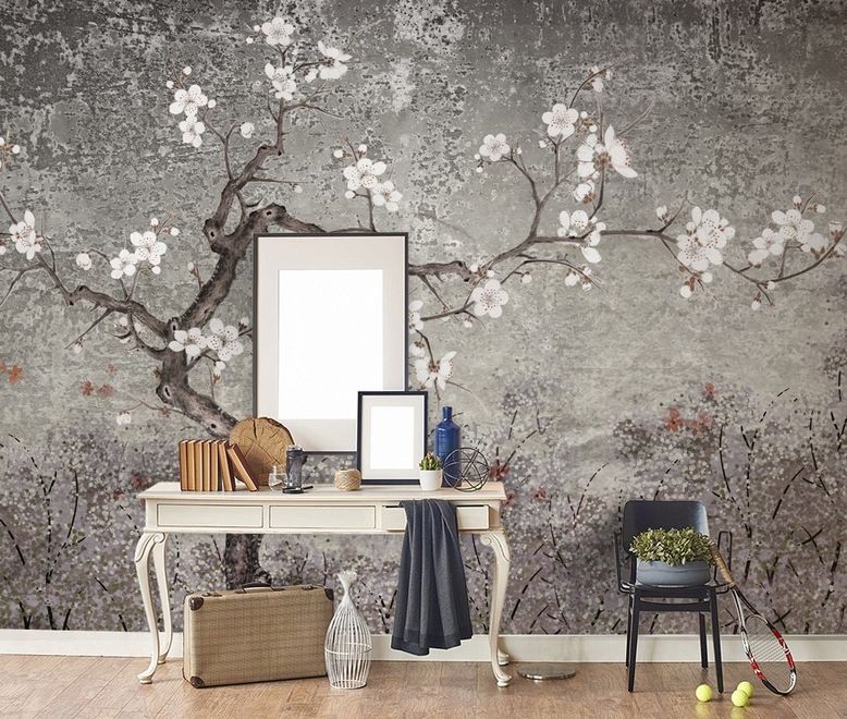 Vintage Dark Blossom Wallpaper Mural
