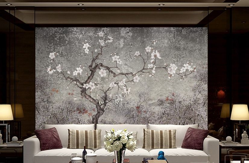 Vintage Dark Blossom Wallpaper Mural
