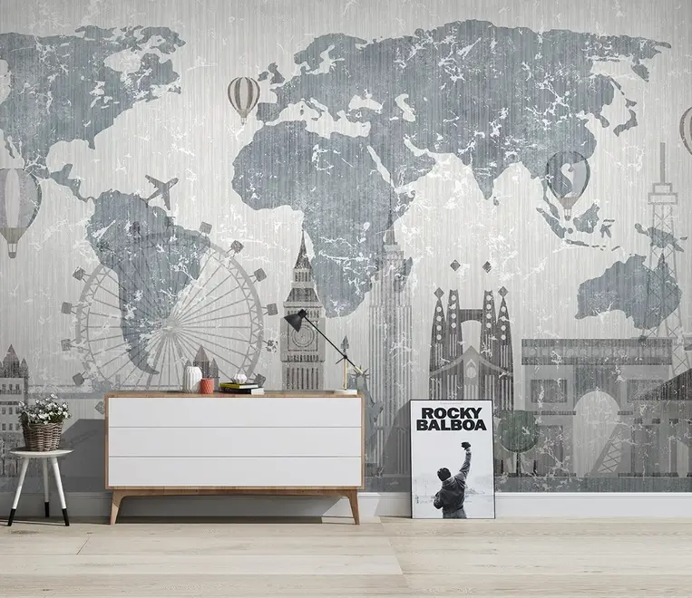 World Map Wallpaper Murals for Walls • Wallmur®