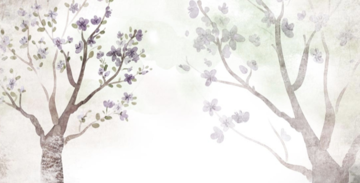 Watercolor Magnolia Floral Wallpaper Mural