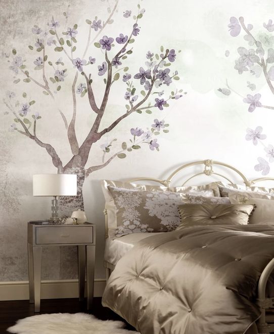 Watercolor Magnolia Floral Wallpaper Mural