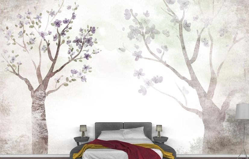 Watercolor Magnolia Floral Wallpaper Mural