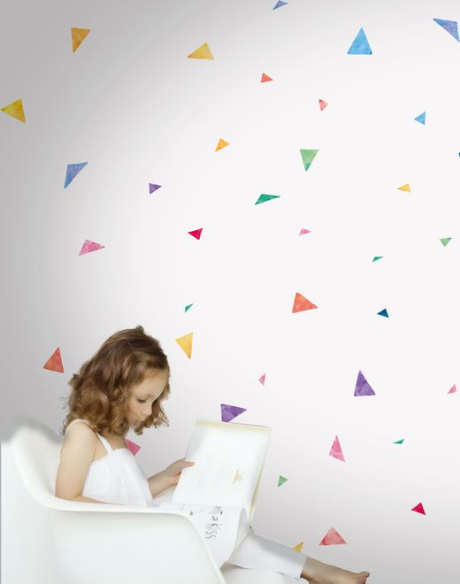Kids Watercolor Colorful Little Triangle Wall Decal Sticker