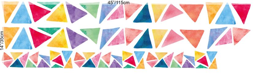 Kids Watercolor Colorful Little Triangle Wall Decal Sticker